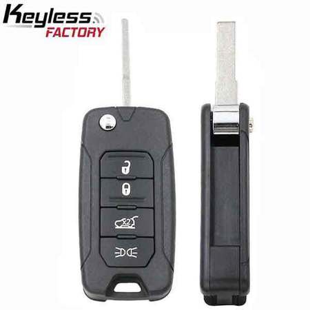 KEYLESS FACTORY KeylessFactory: Jeep Renegade 2016+ 4-Btn Flip Remote Head Key (M433TX) RFK-JP-433TX